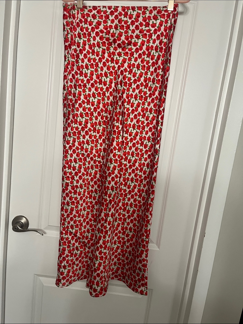 Topshop Red Floral Maxi Skirt